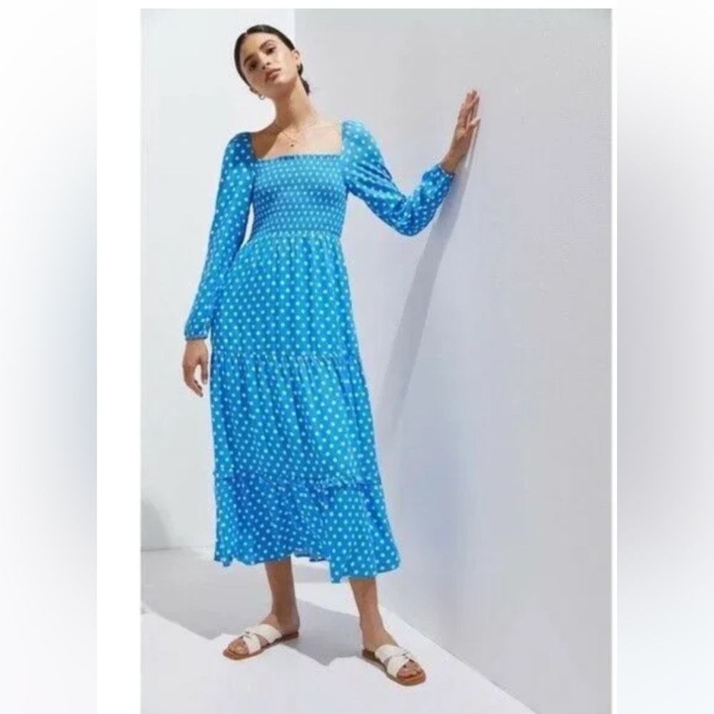 Anthropologie Dolan Laney Smocked Polka Dot Maxi Dress. Size S